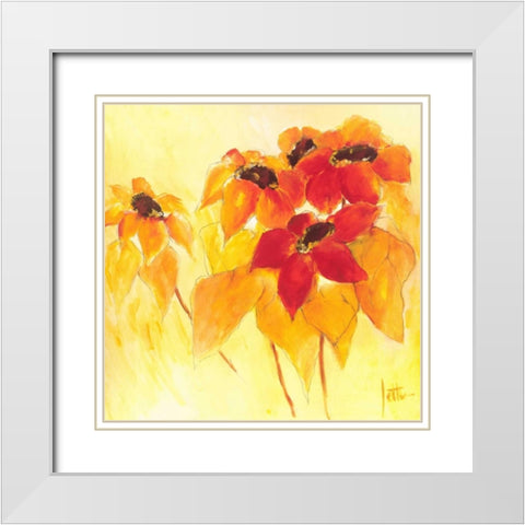 Sunshiny I White Modern Wood Framed Art Print with Double Matting by Roseboom, Jettie