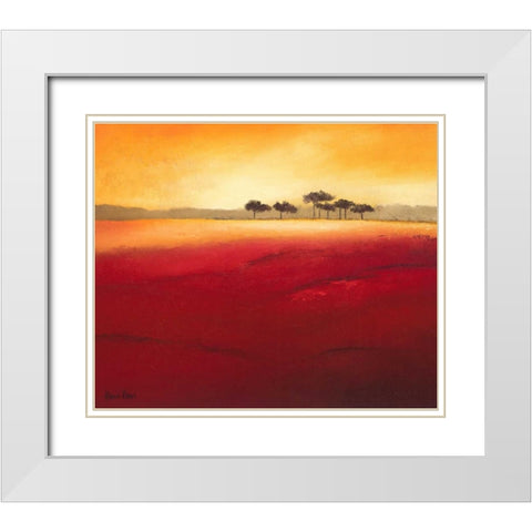 Tree Timberline IV White Modern Wood Framed Art Print with Double Matting by Paus, Hans