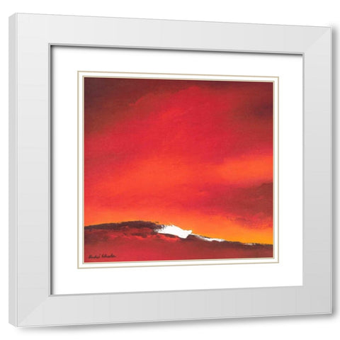 Waving line I White Modern Wood Framed Art Print with Double Matting by Schrooten, Andre