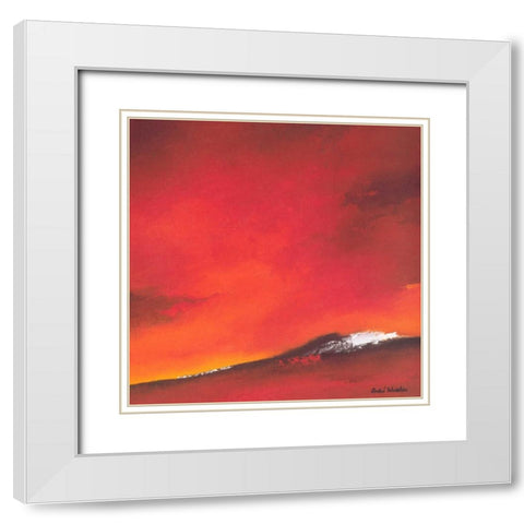 Waving line II White Modern Wood Framed Art Print with Double Matting by Schrooten, Andre