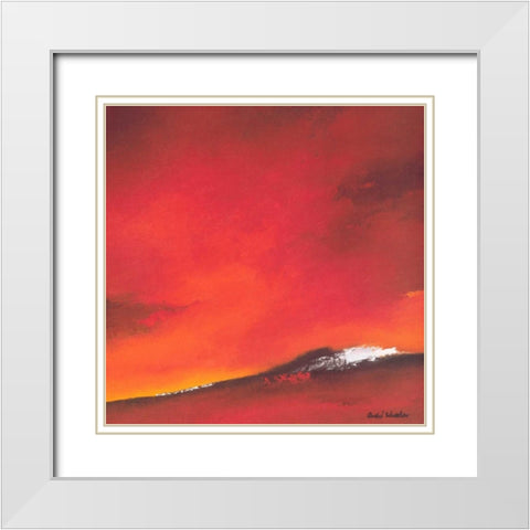 Waving line II White Modern Wood Framed Art Print with Double Matting by Schrooten, Andre