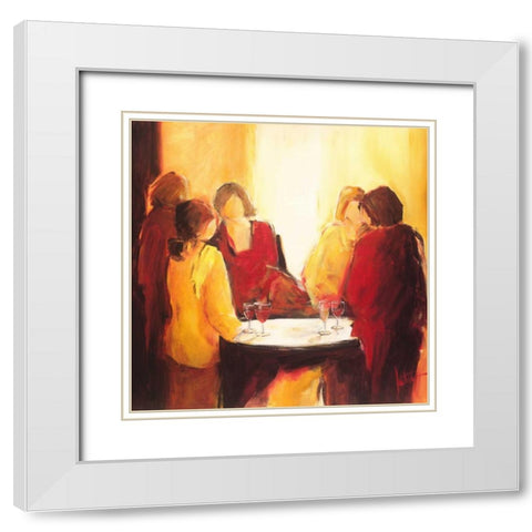 Meeting place II White Modern Wood Framed Art Print with Double Matting by Roseboom, Jettie