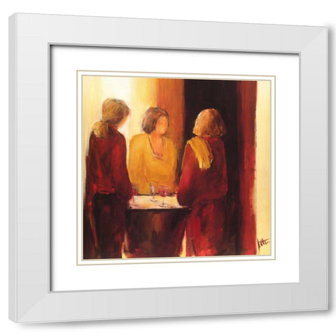 Meeting place I White Modern Wood Framed Art Print with Double Matting by Roseboom, Jettie