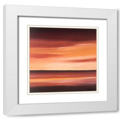 Splendid II White Modern Wood Framed Art Print with Double Matting by Paus, Hans