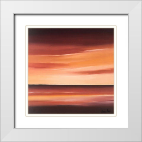 Splendid II White Modern Wood Framed Art Print with Double Matting by Paus, Hans