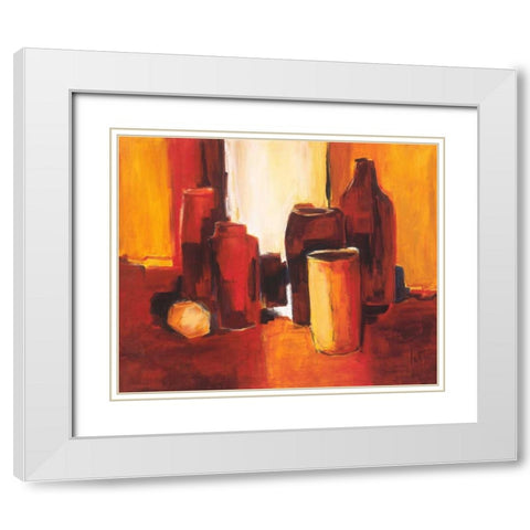 Cans and bottles II White Modern Wood Framed Art Print with Double Matting by Roseboom, Jettie