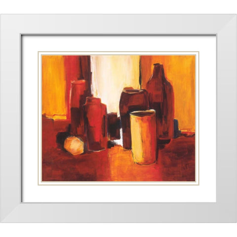 Cans and bottles II White Modern Wood Framed Art Print with Double Matting by Roseboom, Jettie