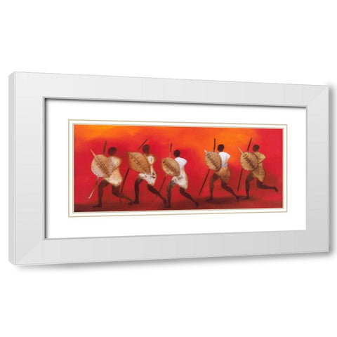 Figuras II White Modern Wood Framed Art Print with Double Matting by Noordhuis, Jan Eelse