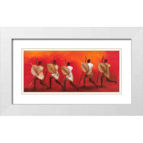 Figuras II White Modern Wood Framed Art Print with Double Matting by Noordhuis, Jan Eelse