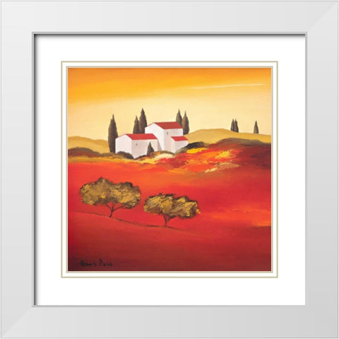 Tuscan red VI White Modern Wood Framed Art Print with Double Matting by Paus, Hans