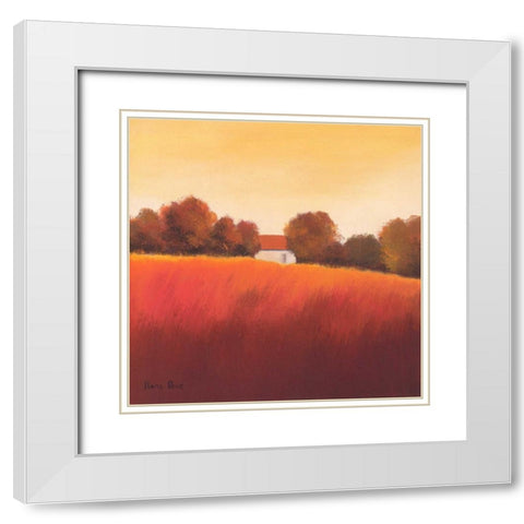 Scarlet Landscape IV White Modern Wood Framed Art Print with Double Matting by Paus, Hans