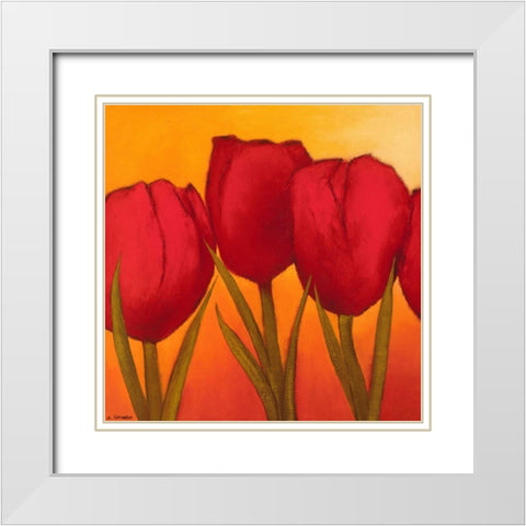 Be in full bloom I White Modern Wood Framed Art Print with Double Matting by Schrooten, Andre