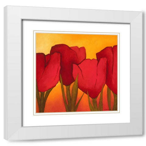 Be in full bloom II White Modern Wood Framed Art Print with Double Matting by Schrooten, Andre