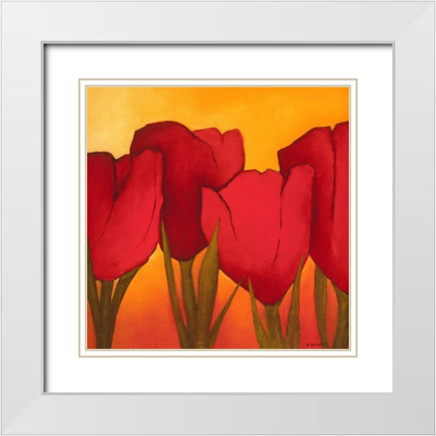 Be in full bloom II White Modern Wood Framed Art Print with Double Matting by Schrooten, Andre