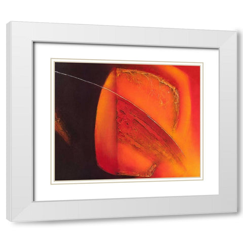 in motion III White Modern Wood Framed Art Print with Double Matting by Liesbet, Optendress