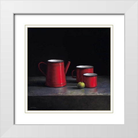 Pots and pans II White Modern Wood Framed Art Print with Double Matting by van Riswick, Jos