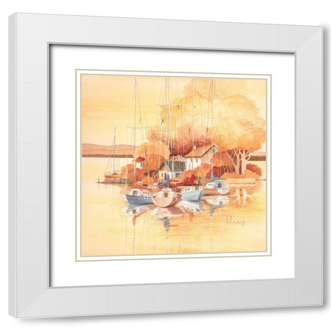 Seaside I White Modern Wood Framed Art Print with Double Matting by Franz, Heigl
