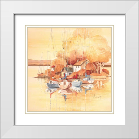 Seaside I White Modern Wood Framed Art Print with Double Matting by Franz, Heigl