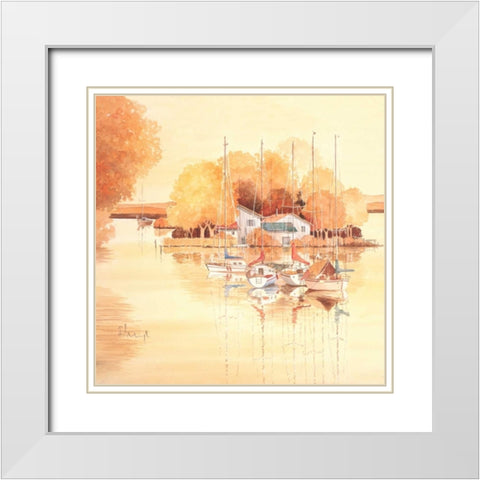 Seaside II White Modern Wood Framed Art Print with Double Matting by Franz, Heigl
