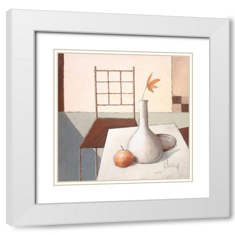 Still life in grey IV White Modern Wood Framed Art Print with Double Matting by Heigl, Franz