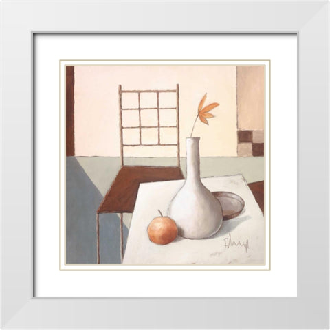 Still life in grey IV White Modern Wood Framed Art Print with Double Matting by Heigl, Franz