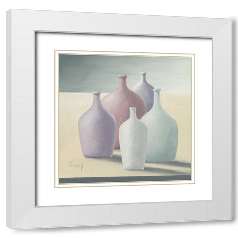 In a row I White Modern Wood Framed Art Print with Double Matting by Heigl, Franz