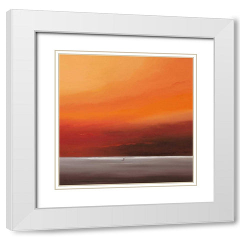 Attractive red I White Modern Wood Framed Art Print with Double Matting by Paus, Hans