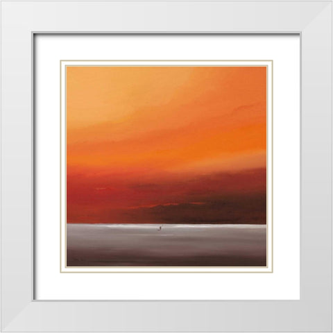 Attractive red I White Modern Wood Framed Art Print with Double Matting by Paus, Hans