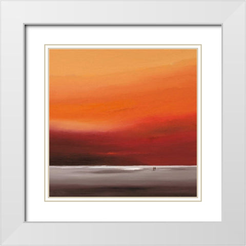 Attractive red II White Modern Wood Framed Art Print with Double Matting by Paus, Hans