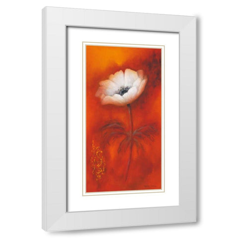 Anemone I White Modern Wood Framed Art Print with Double Matting by Jansma, Betty