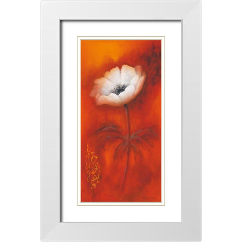 Anemone I White Modern Wood Framed Art Print with Double Matting by Jansma, Betty
