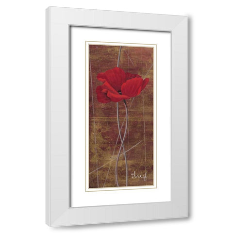 Antique Red II White Modern Wood Framed Art Print with Double Matting by Paus, Hans