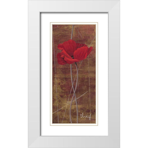 Antique Red II White Modern Wood Framed Art Print with Double Matting by Paus, Hans
