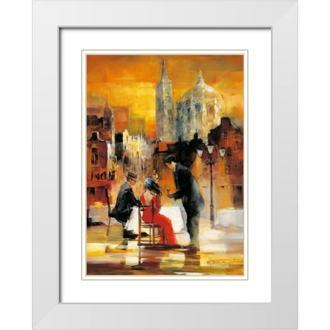Romance II White Modern Wood Framed Art Print with Double Matting by Haenraets, Willem