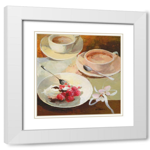 Cafe Grande III White Modern Wood Framed Art Print with Double Matting by Haenraets, Willem