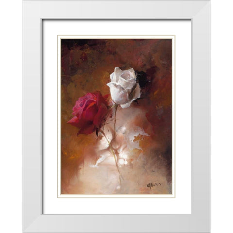 A Couple I White Modern Wood Framed Art Print with Double Matting by Haenraets, Willem