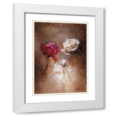 A Couple II White Modern Wood Framed Art Print with Double Matting by Haenraets, Willem