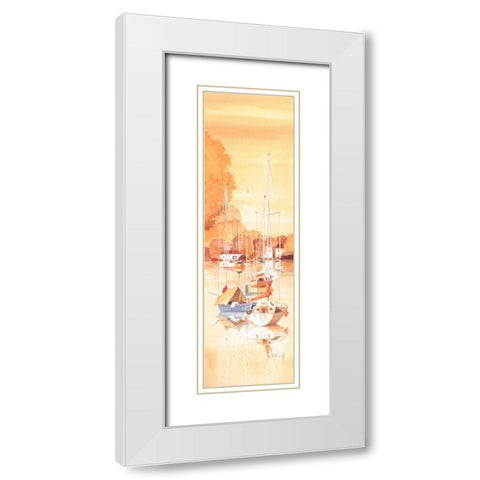 Seaside IV White Modern Wood Framed Art Print with Double Matting by Franz, Heigl