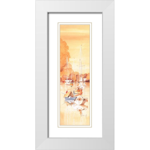 Seaside IV White Modern Wood Framed Art Print with Double Matting by Franz, Heigl