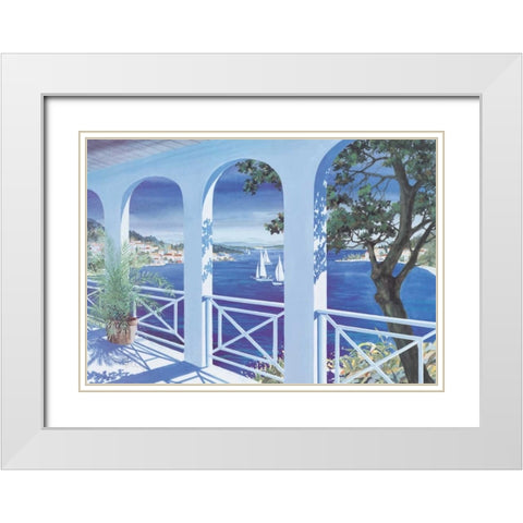 Seascape II White Modern Wood Framed Art Print with Double Matting by Heigl, Franz