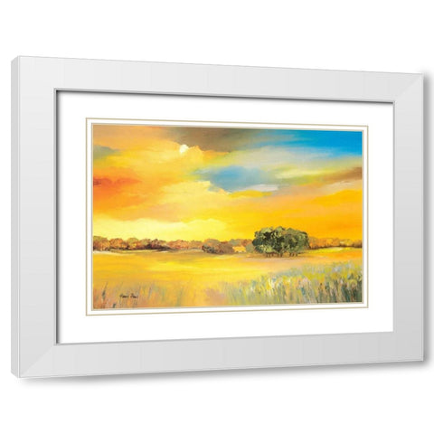 Serene I White Modern Wood Framed Art Print with Double Matting by Paus, Hans
