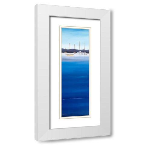 Waterline II White Modern Wood Framed Art Print with Double Matting by Paus, Hans