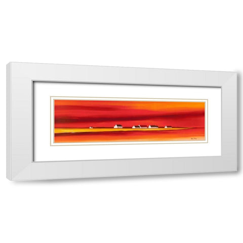 Sundown II White Modern Wood Framed Art Print with Double Matting by Paus, Hans