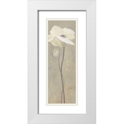 Poppy in white IV White Modern Wood Framed Art Print with Double Matting by Roseboom, Jettie