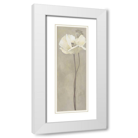 Poppy in white V White Modern Wood Framed Art Print with Double Matting by Roseboom, Jettie