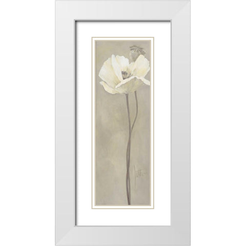Poppy in white V White Modern Wood Framed Art Print with Double Matting by Roseboom, Jettie