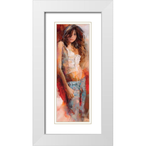 Playful II White Modern Wood Framed Art Print with Double Matting by Haenraets, Willem
