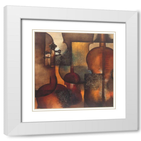 Ode to Music II White Modern Wood Framed Art Print with Double Matting by Oudkerk, Marie-Louise