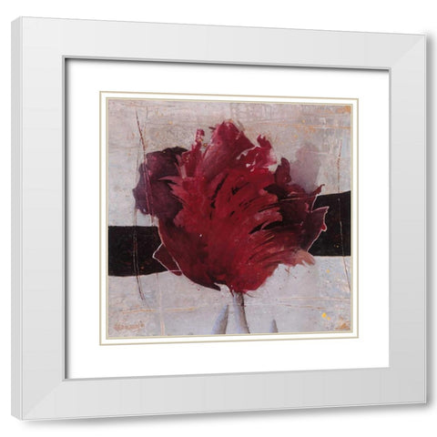 Estella Tulip II White Modern Wood Framed Art Print with Double Matting by Vriesendorp, Heleen