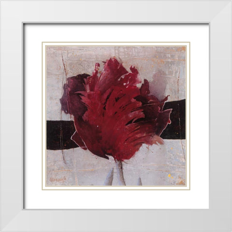 Estella Tulip II White Modern Wood Framed Art Print with Double Matting by Vriesendorp, Heleen